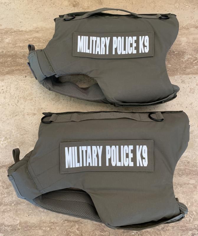 Military Police K9 ballistic vests provided to the 947th MP Detachment at Fort Belvoir